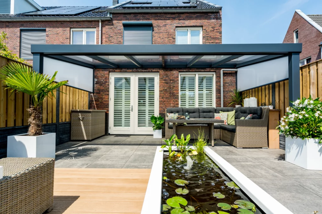 Auvent aluminium GIALLO vitrage anthracite